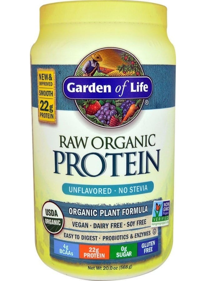 Raw Organic Protein Organic Plant Formula Unflavored 20 Oz 568 G