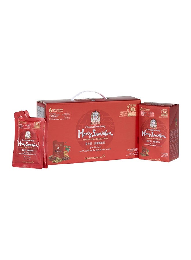 Korean Red Ginseng Drink Set Of 3 Boxes 10 Pouches Per Box 1500 Ml Caffeinefree Energizing Wellness Drink