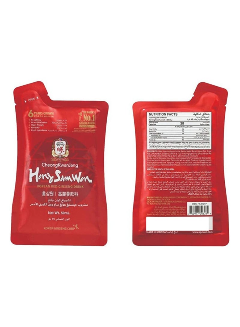 Korean Red Ginseng Drink Set Of 3 Boxes 10 Pouches Per Box 1500 Ml Caffeinefree Energizing Wellness Drink