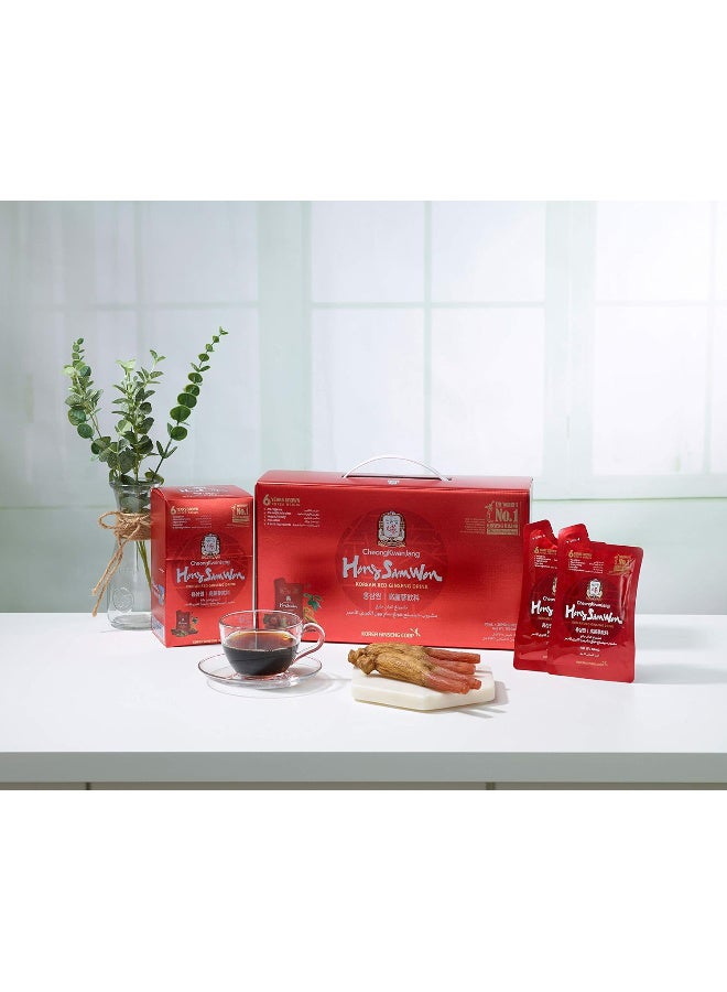 Korean Red Ginseng Drink Set Of 3 Boxes 10 Pouches Per Box 1500 Ml Caffeinefree Energizing Wellness Drink