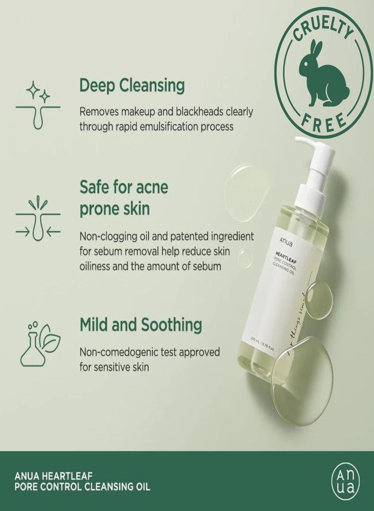 Heartleaf Deep Cleansing Duo - Pore Control Cleansing Oil and Quercetinol Deep Cleansing Foam for Clear - Refined, and Balanced Skin - Face Scrubber - 350ml