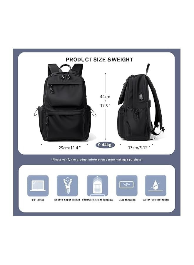 Travel Backpack for Men and Women: Business Laptop Backpack with USB Charging - Fits 15.6