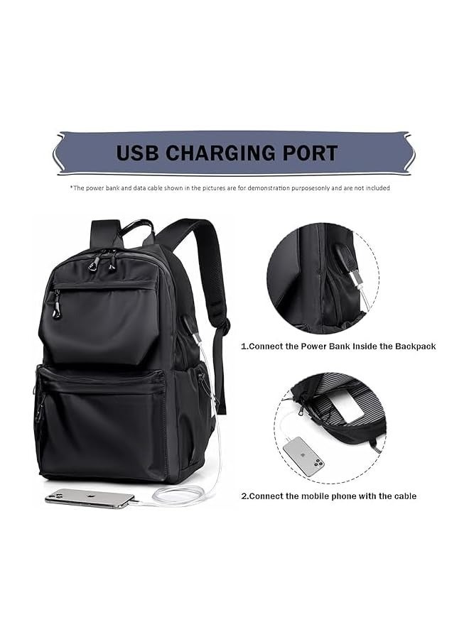 Travel Backpack for Men and Women: Business Laptop Backpack with USB Charging - Fits 15.6