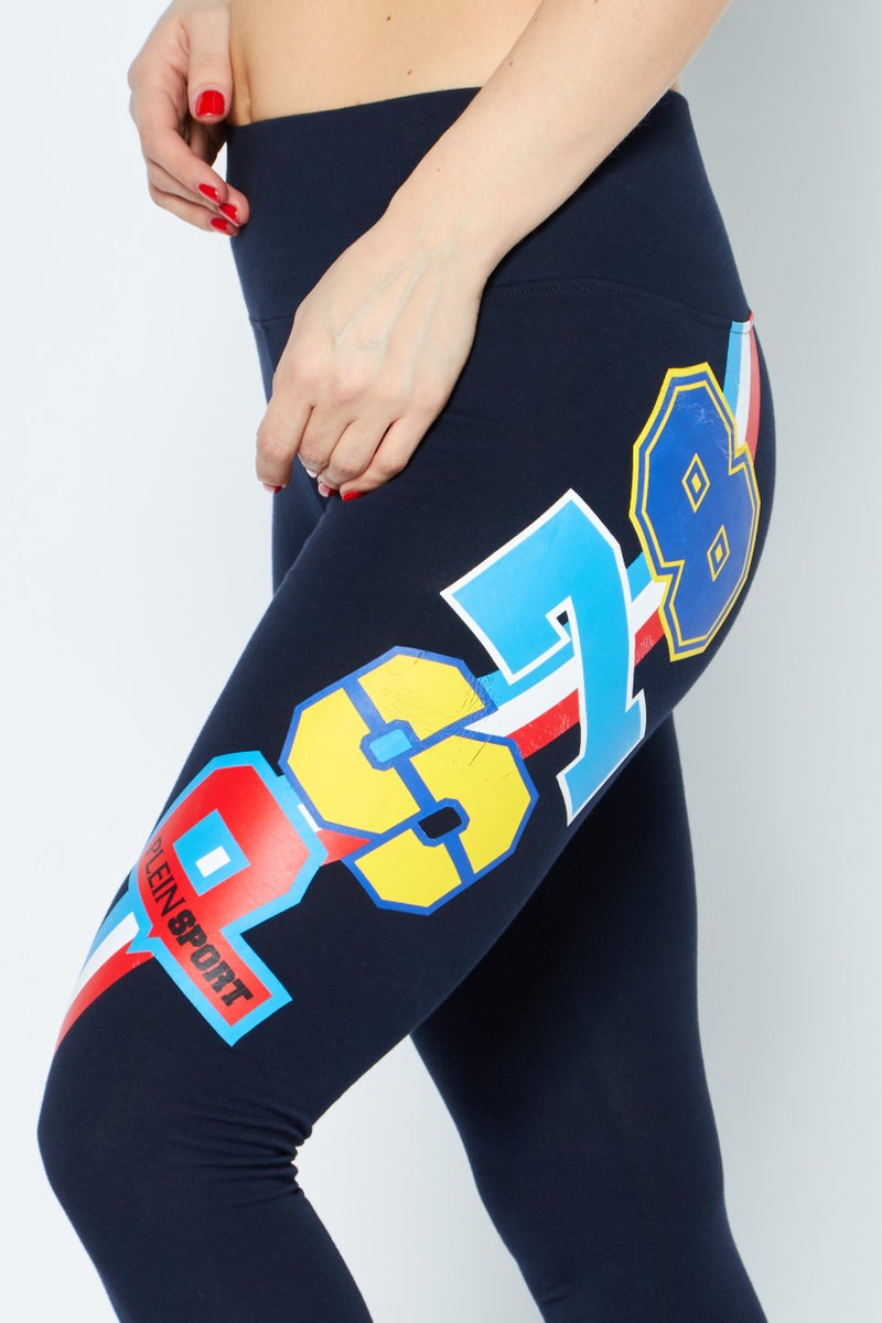 Women Sportswear Fit Training Leggings, Navy Combo