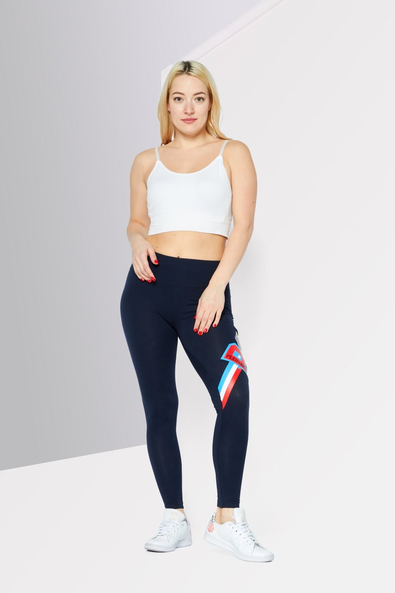 Women Sportswear Fit Training Leggings, Navy Combo