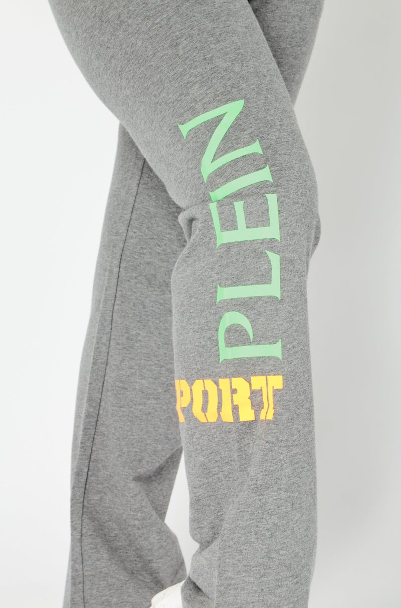 Women Sportswear Fit Brand Logo Training Pants, Grey Combo