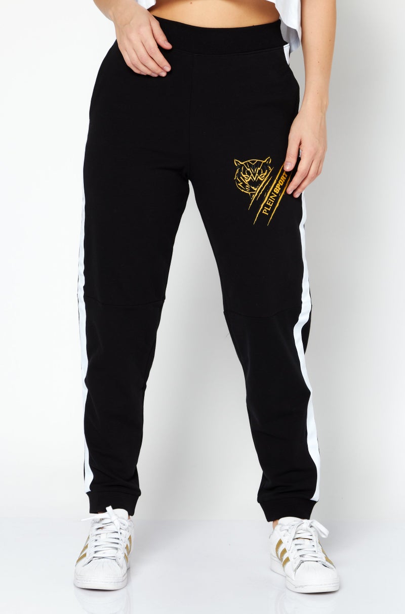 Women Sportswear Fit Brand Logo Training Pants, Black