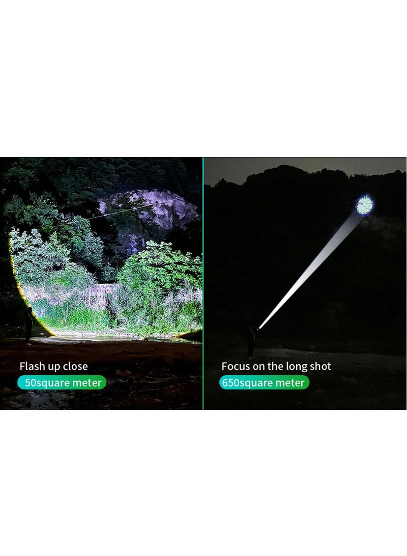 Strong Light Lantern High Power LED Flashlight USB Rechargeable Powerful Tactical Torch Super Long Range Lamp Outdoor Fishing