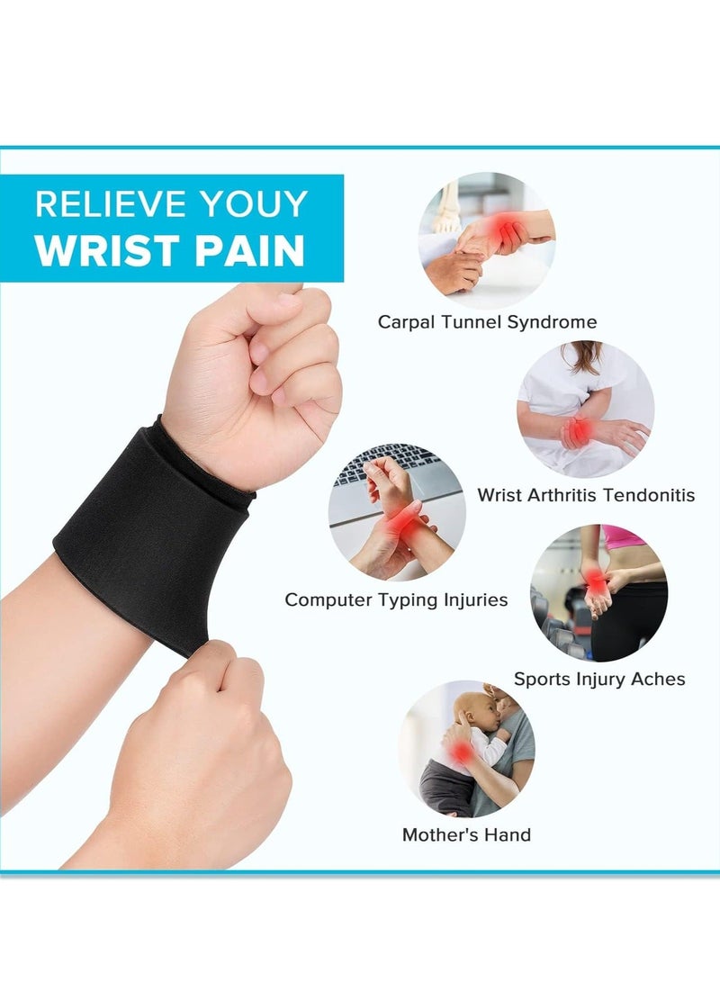 Wrist Ice Pack Wrap for Carpal Tunnel Relief, 2 Packs Hot&Cold Therapy Gel Cold Hand Injuries Compression Rheumatoid Arthritis, Tendinitis, Swelling, Bruises