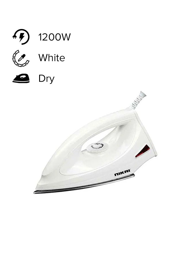 Dry Iron, Non-Stick Teflon Soleplate, Adjustable Temperature Control 1200 W NDI725N White