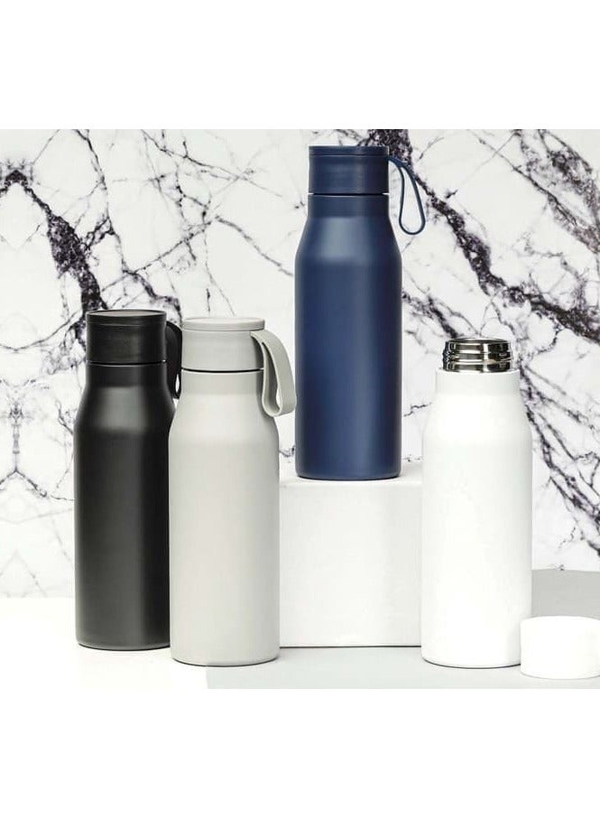 R-NEBRA - CHANGE Collection Recycled Stainless Steel Vacuum Bottle with Loop - Grey