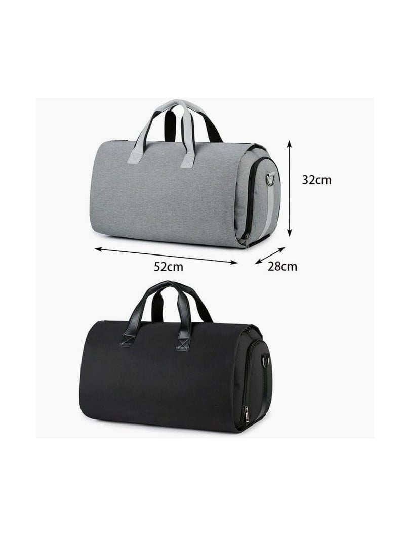 Garment Bag Travel Duffle Bag with Shoulder Strap for Garment Convertible Suit Travel Bag for Men Women Large Crossbody Bag with Garment Cover & Shoe Pouch Foldable Carry On Garment Handbag