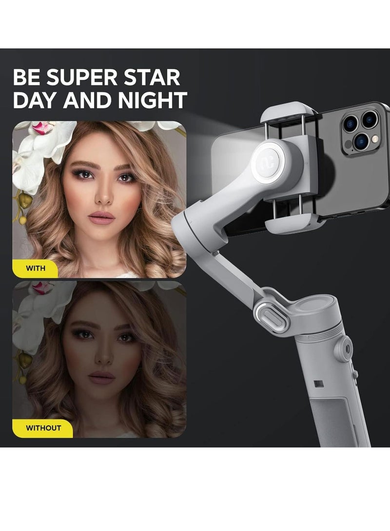 Gimbal Stabilizer Handheld Foldable 3-Axis Gimble for iPhone 15 14 13 Pro Max & Android Phone Stabilizer for Video Recording