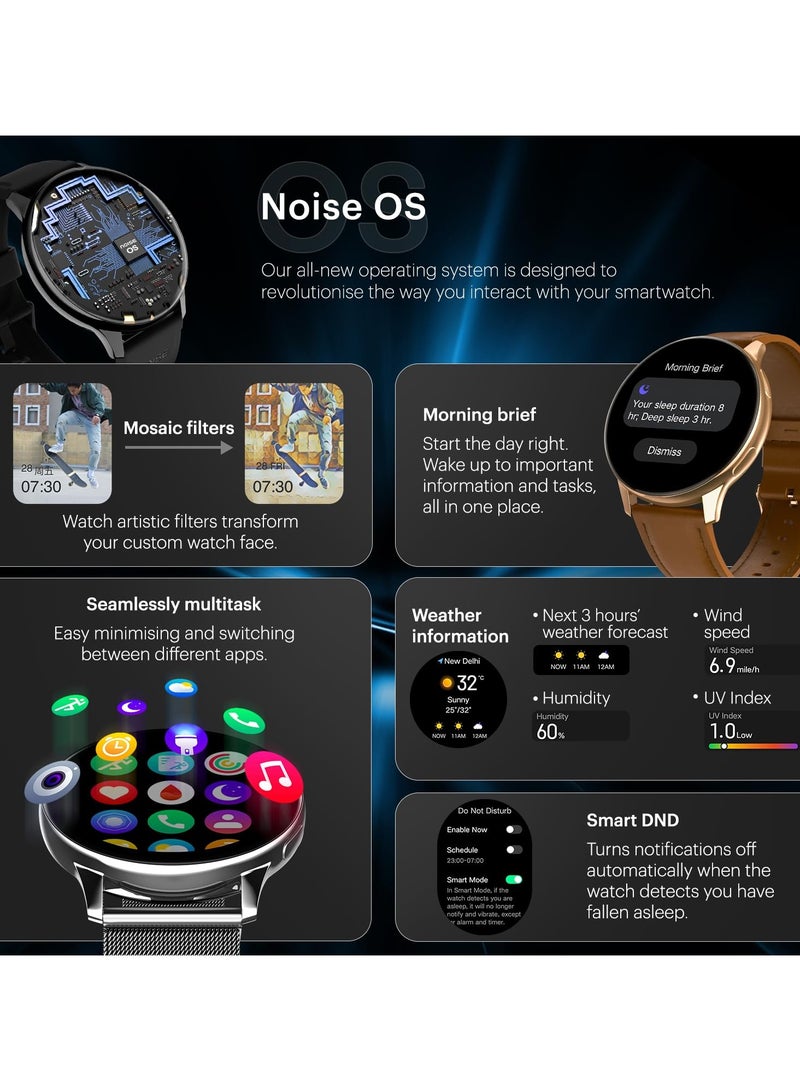 Noise Newly Launched Vortex Plus 1.46” AMOLED Display, AoD, BT Calling, Sleek Metal Finish, 7 Days Battery Life, All New OS with 100+ Watch Faces & Health Suite (Vintage Brown)