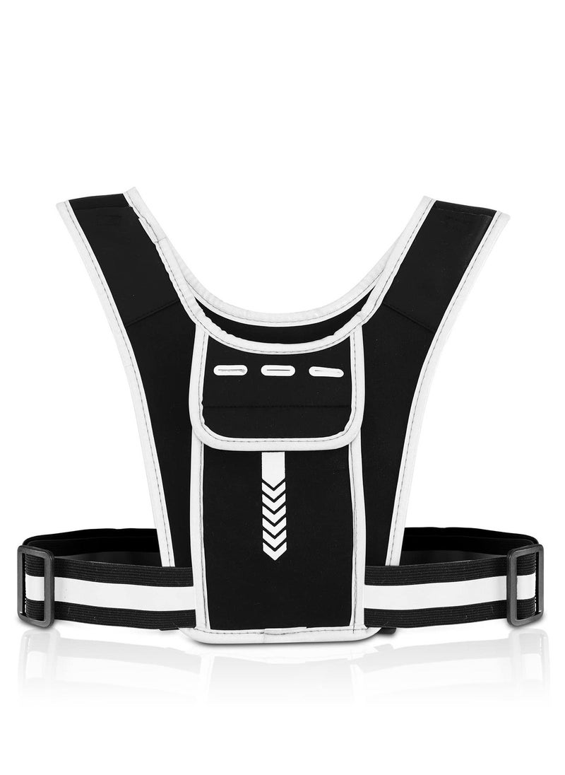 Running Vest Phone Holder for Men  Women, Men  Women's Sports Adjustable Reflective Running Vest Light Weight Phone Holder for Running with Water Bottle Pouch, Accessories Pockets