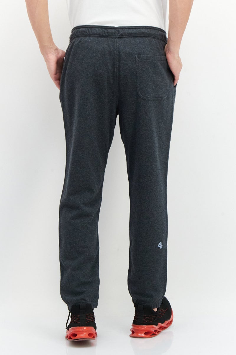 Men Heather Drawstring Sweatpants, Charcoal