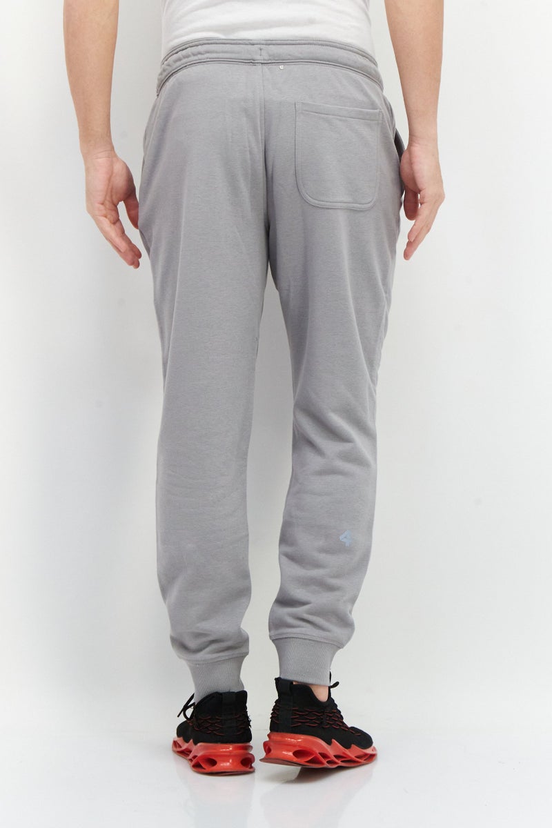 Men Drawstring Plain Sweatpants, Grey