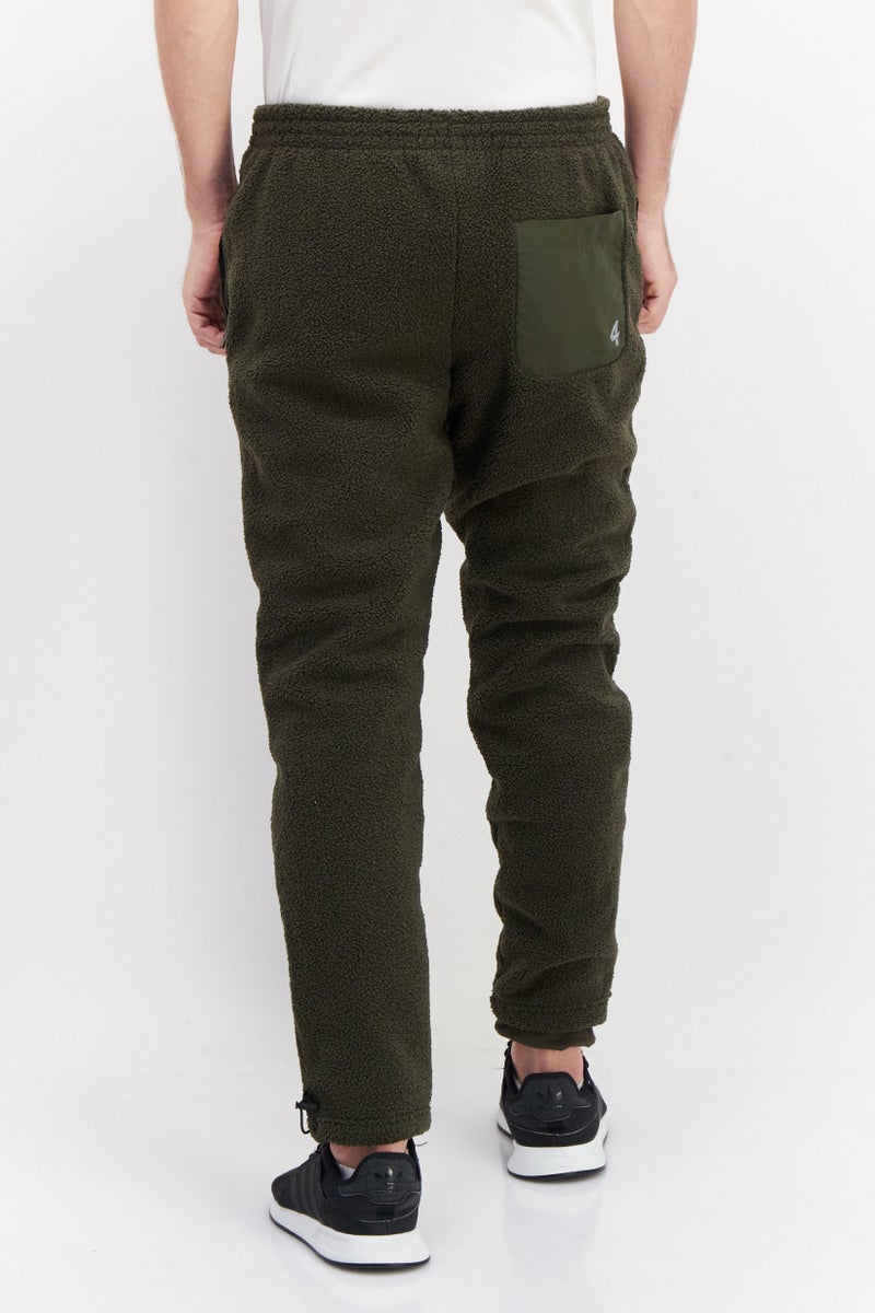 Men Regular Fit Sweat Pants, Army Green