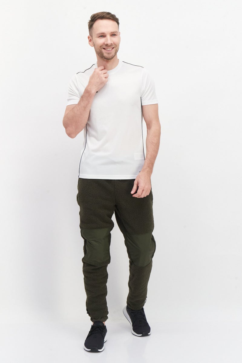 Men Regular Fit Sweat Pants, Army Green