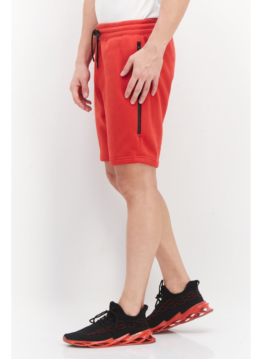 Men 2 Pcs Sportswear Fit Outddoor Shorts Set, Red