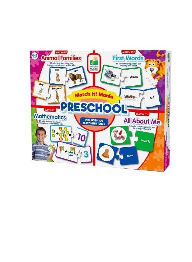 Match It Mania Preschool-4 Sets In One, w/ 100 Matching Pairs