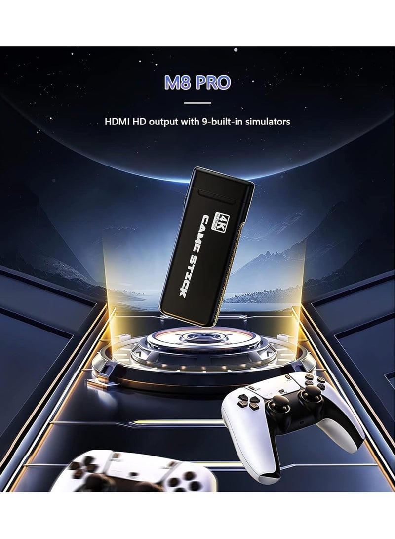 M8 Pro Game Stick 4K HDMI HD Video Console 2.4G Wireless Controller For PS1/FC/GB/GBA Arcade Retro TV Game Console 20000+ Games