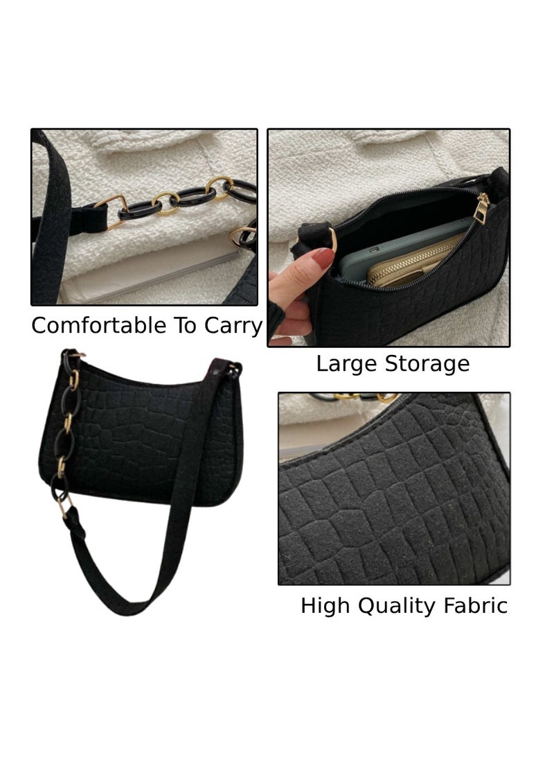 Black Square Shoulder Bag: Chic, Versatile, Trendy - Stylish Purse for Everyday Adventures, Travel - Adjustable Strap, Compact Design