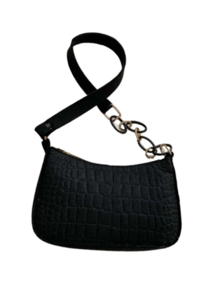 Black Square Shoulder Bag: Chic, Versatile, Trendy - Stylish Purse for Everyday Adventures, Travel - Adjustable Strap, Compact Design