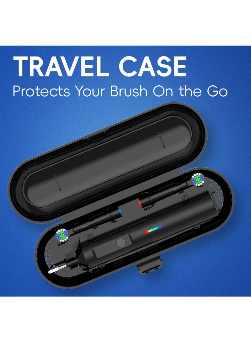 Rotating Electric Toothbrush, 3 Modes USB Fast Rechargeable Rotary Electric Toothbrush with Timer, Travel Case and 2 Brush Heads