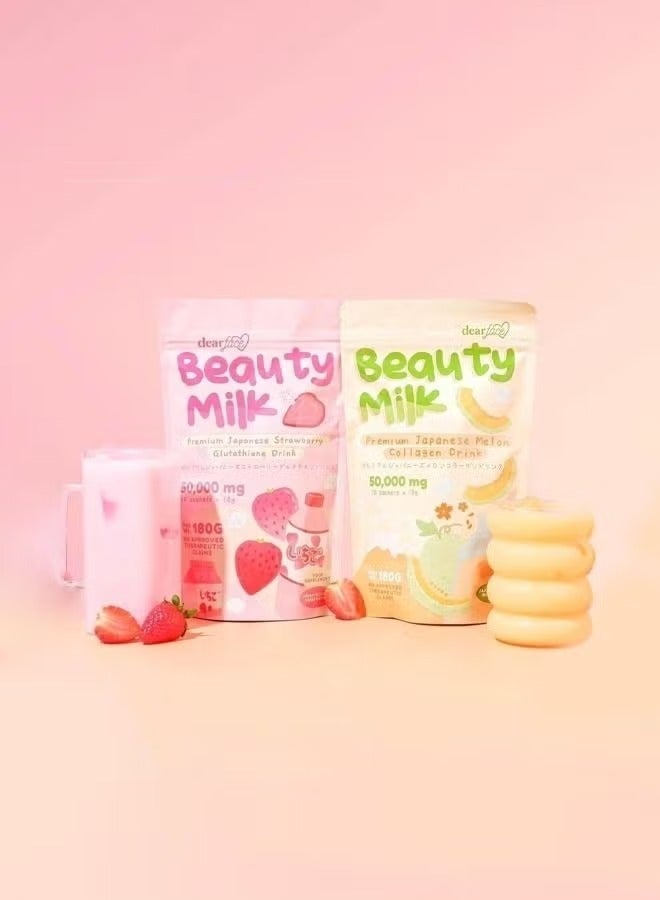 Beauty Milk Japanese Collagen MELON & STRAWBERRY Drink