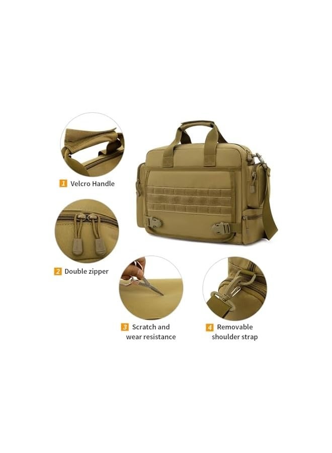 Laptop Bag, Tactical Briefcase 13.6 inch Laptop Messenger Bag Military Style Shoulder Bag Handbag and Waterproof Portable for Travel/University/Business/College/Men/Women Laptop Backpack