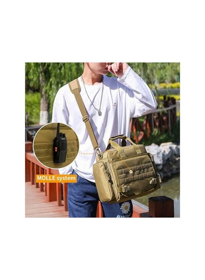 Laptop Bag, Tactical Briefcase 13.6 inch Laptop Messenger Bag Military Style Shoulder Bag Handbag and Waterproof Portable for Travel/University/Business/College/Men/Women Laptop Backpack