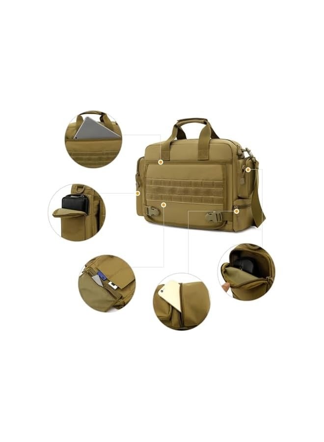 Laptop Bag, Tactical Briefcase 13.6 inch Laptop Messenger Bag Military Style Shoulder Bag Handbag and Waterproof Portable for Travel/University/Business/College/Men/Women Laptop Backpack