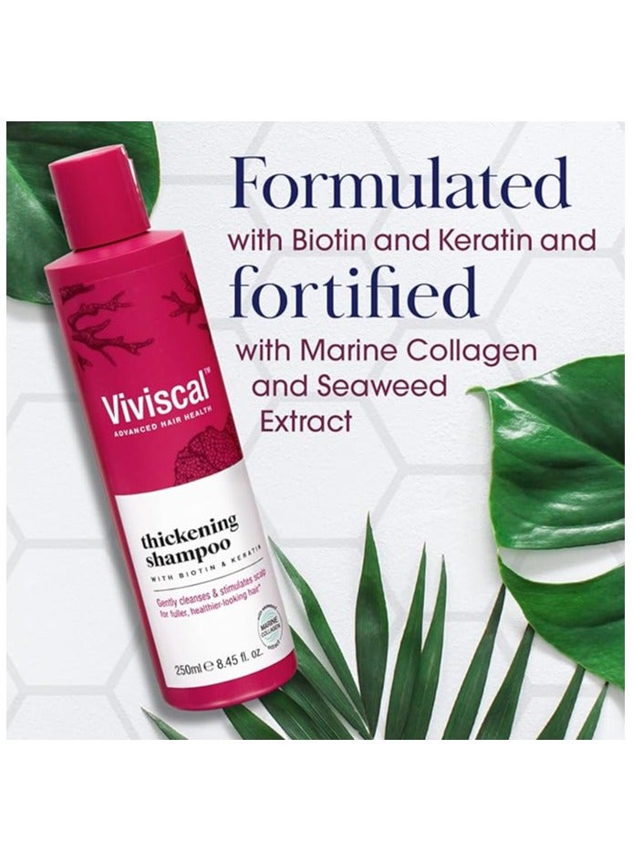 Hair Thickening Shampoo for Women Formulated with Biotin, Keratin & Marine Collagen, Shampoo for Thinning Hair, Hair Fall, and Hair Volume – 250ml