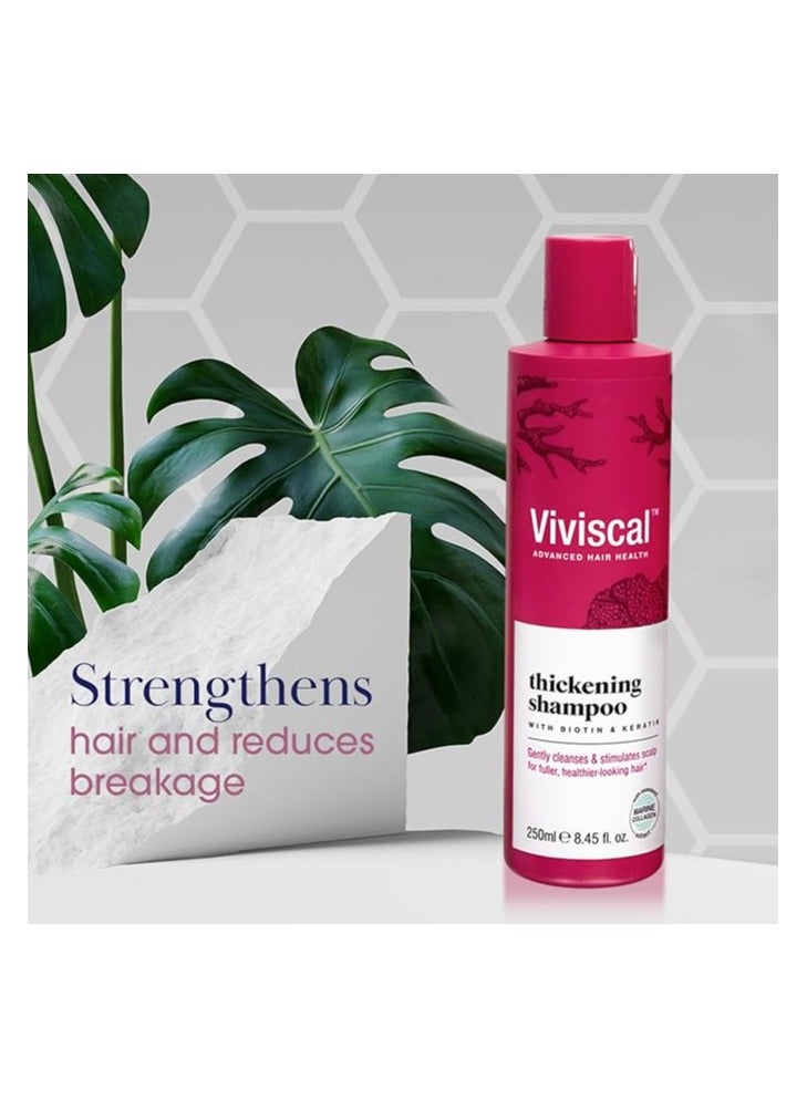 Hair Thickening Shampoo for Women Formulated with Biotin, Keratin & Marine Collagen, Shampoo for Thinning Hair, Hair Fall, and Hair Volume – 250ml