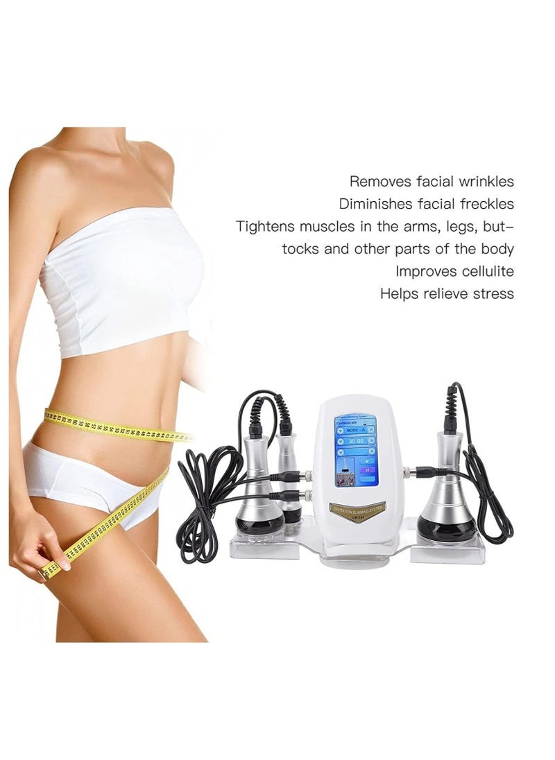 3 In 1 Ultrasonic Cavitation Machine, 40K RF Body Sculpting Machine Skin Rejuvenation Home Use Care Tool for Face Neck Arm Waist Thigh and Buttock