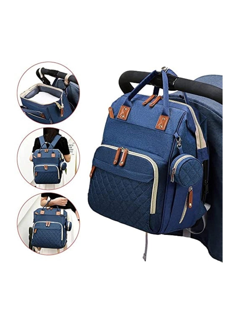 Multifunction Travel Back Pack Maternity Baby Changing Bags Large Capacity Waterproof and Stylish Blue