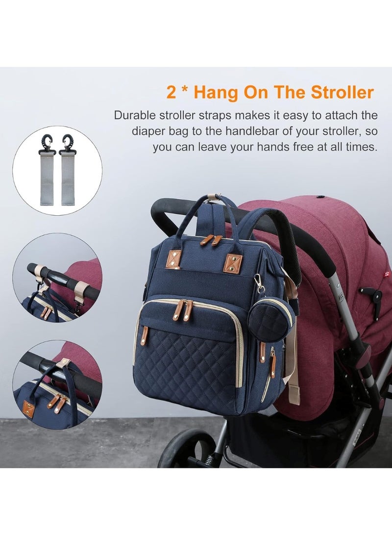 Multifunction Travel Back Pack Maternity Baby Changing Bags Large Capacity Waterproof and Stylish Blue