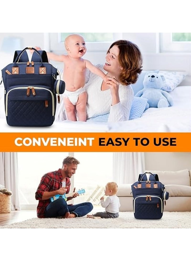 Multifunction Travel Back Pack Maternity Baby Changing Bags Large Capacity Waterproof and Stylish Blue