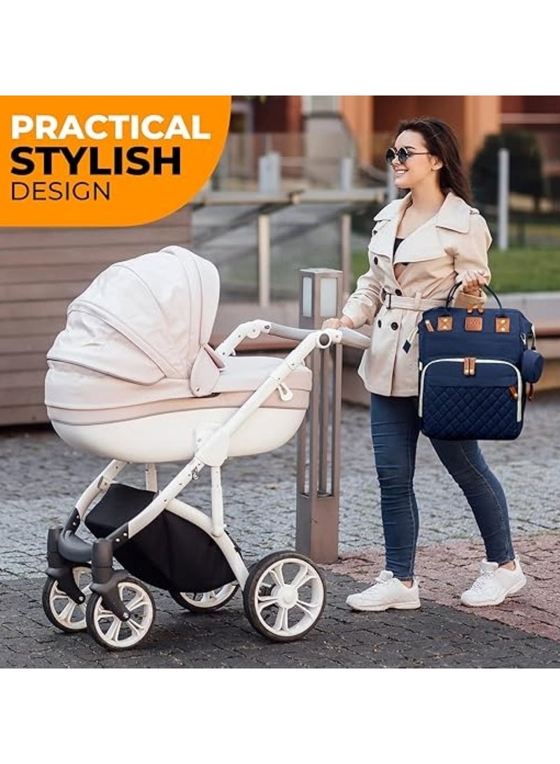 Multifunction Travel Back Pack Maternity Baby Changing Bags Large Capacity Waterproof and Stylish Blue