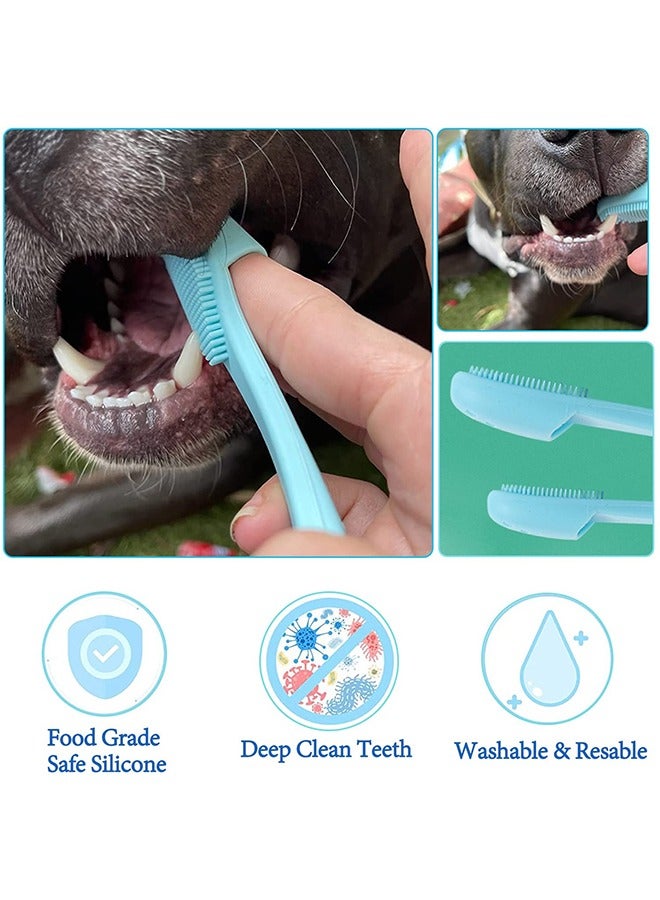 Dog Toothbrush, 12Pack Silicone Dog Finger Toothbrush for Dog Dental Care, Soft Silicone Gentle Dental Brushes kit with Curved Long Handle Dog toothbrushes, for Dog Cat Pet Dental Care