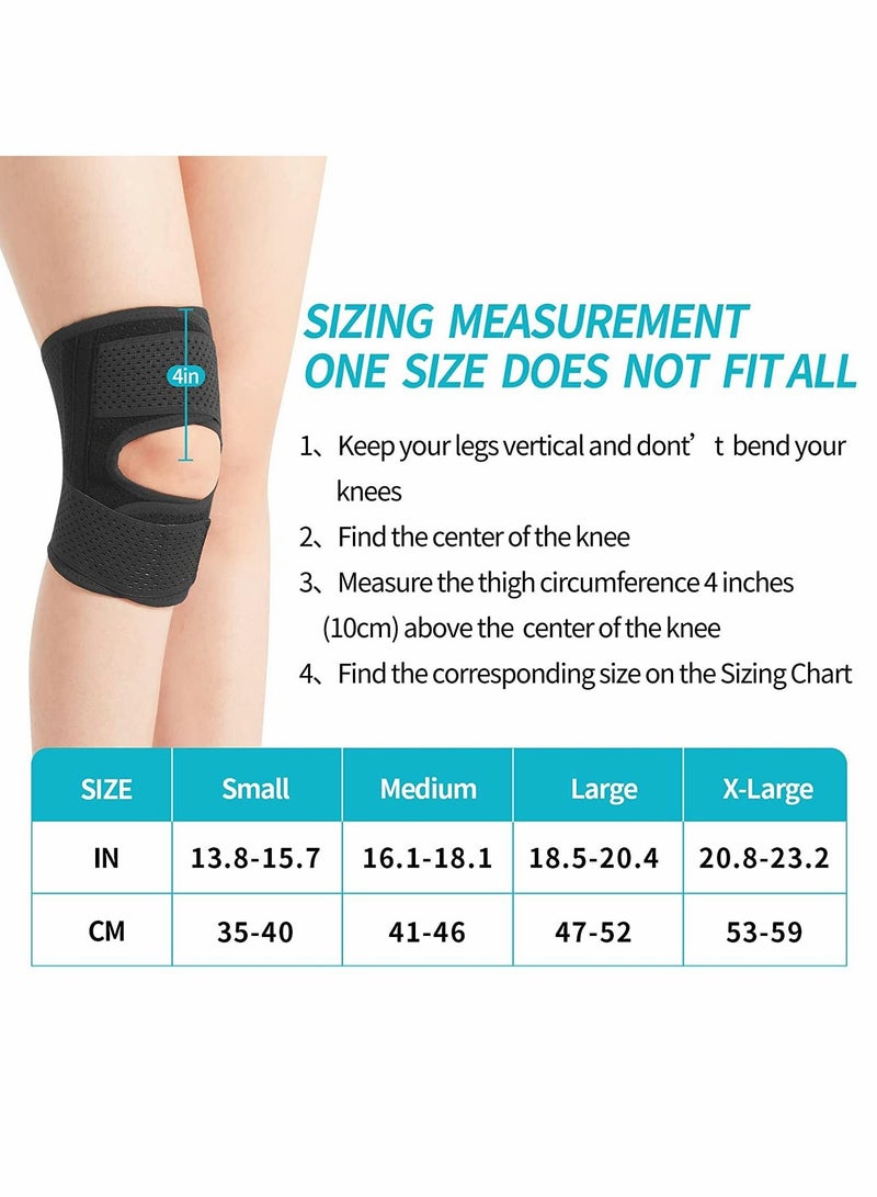 Knee Brace with Side Stabilizers Relieve Meniscal Tear Knee Pain ACL MCL Arthritis,Joint Pain Relief, Breathable Adjustable Knee Support Suitable for Sports Injuries (Right - L)