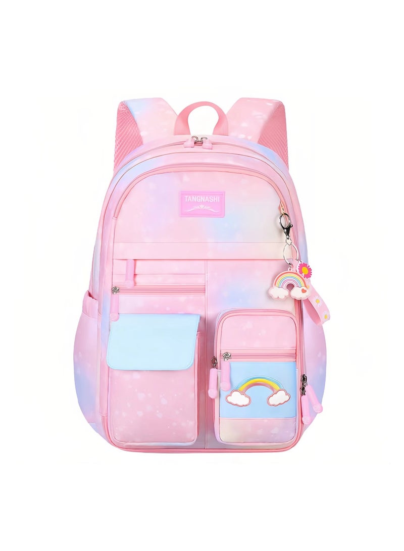 SIJINIAO - Girls' backpack, Girls' backpack, Children's elementary school backpack, Pink, Backpack