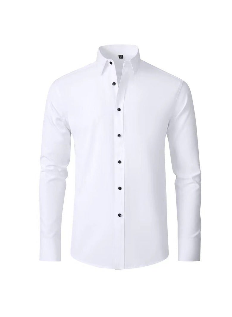 Men's four sided elastic formal shirt, cotton button up shirt