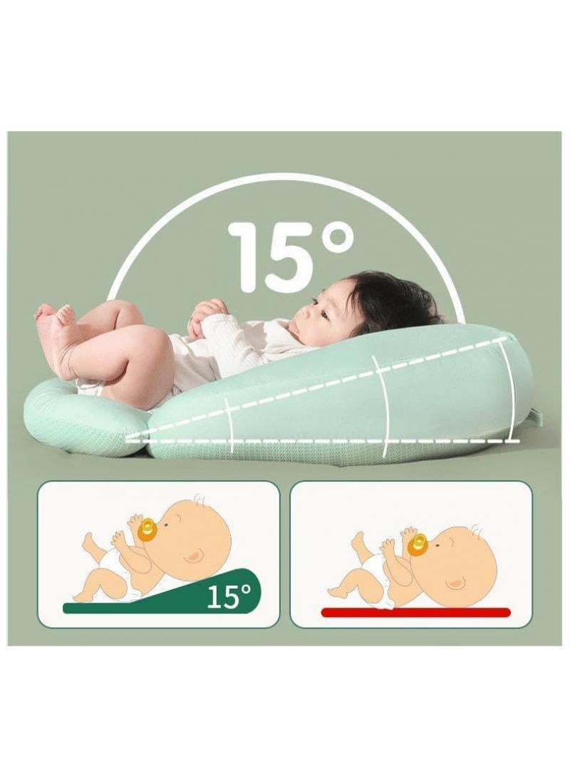 2 in 1 Baby Nursing Pillow Baby Feeding Pillow Newborn Feeding Pillow Anti Spitting Slope Pad Anti Overflow Milk Choking Bed, Middle Bed