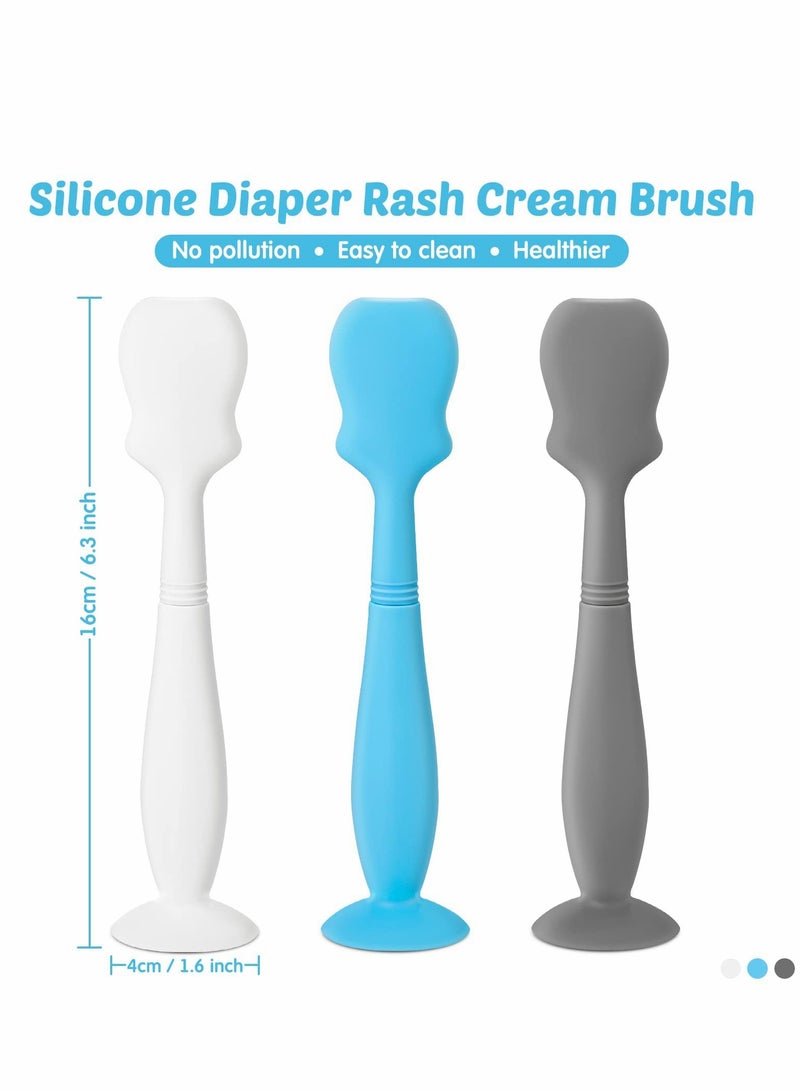 Baby Brush Diaper Cream Applicator for Diaper Rashes (Blue, Gray, White)