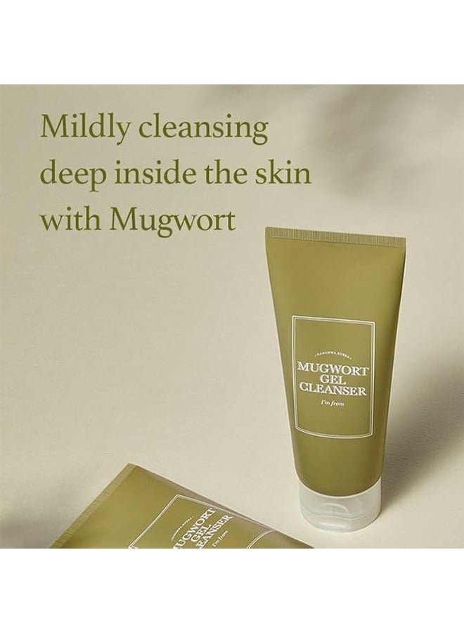 Mugwort Gel Cleanser 150ml, Mugwort Extract 60%, Natural Herbal Cleanser, Calming and Soothing Skin, Micro Cleansing Gel Suitable for All Kinds of Skin