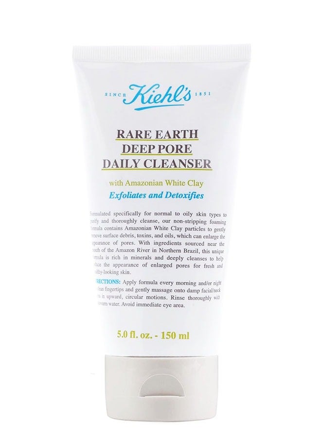 Rare Earth Deep Pore Daily Cleanser 150ml, with White Clay, Exfoliates and Detoxifies