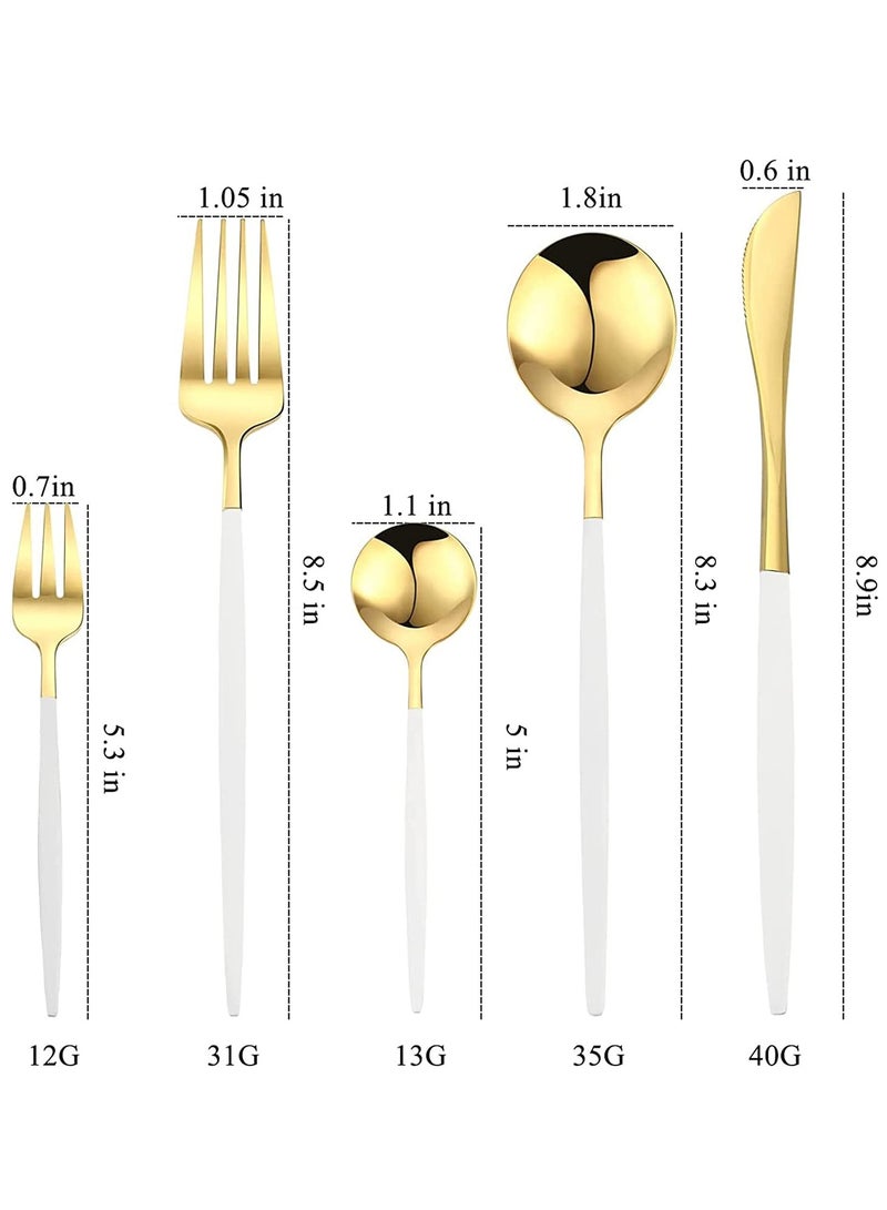 Cutlery Sets,30 Piece Cutlery Set, Multifunctional Tableware, Stainless Steel Flatware Set with Knife and Fork Set, Flatware Tableware for Home Travel Party, Dishwasher Safe