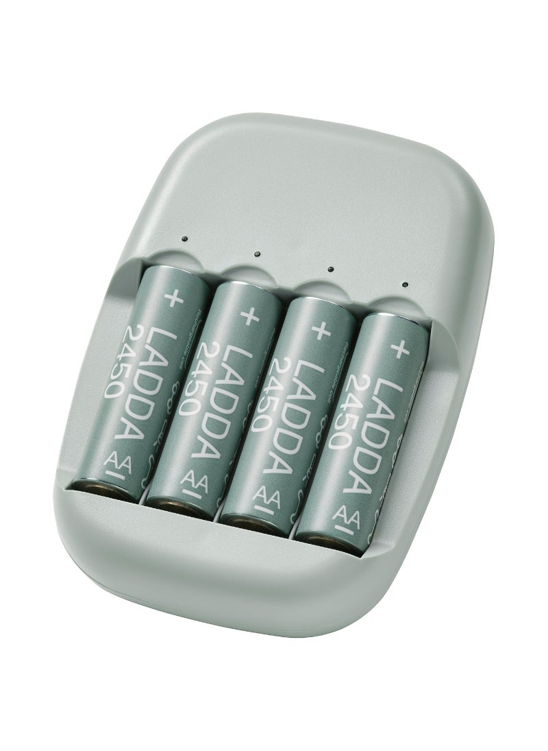 Battery Charger And 4 Batteries